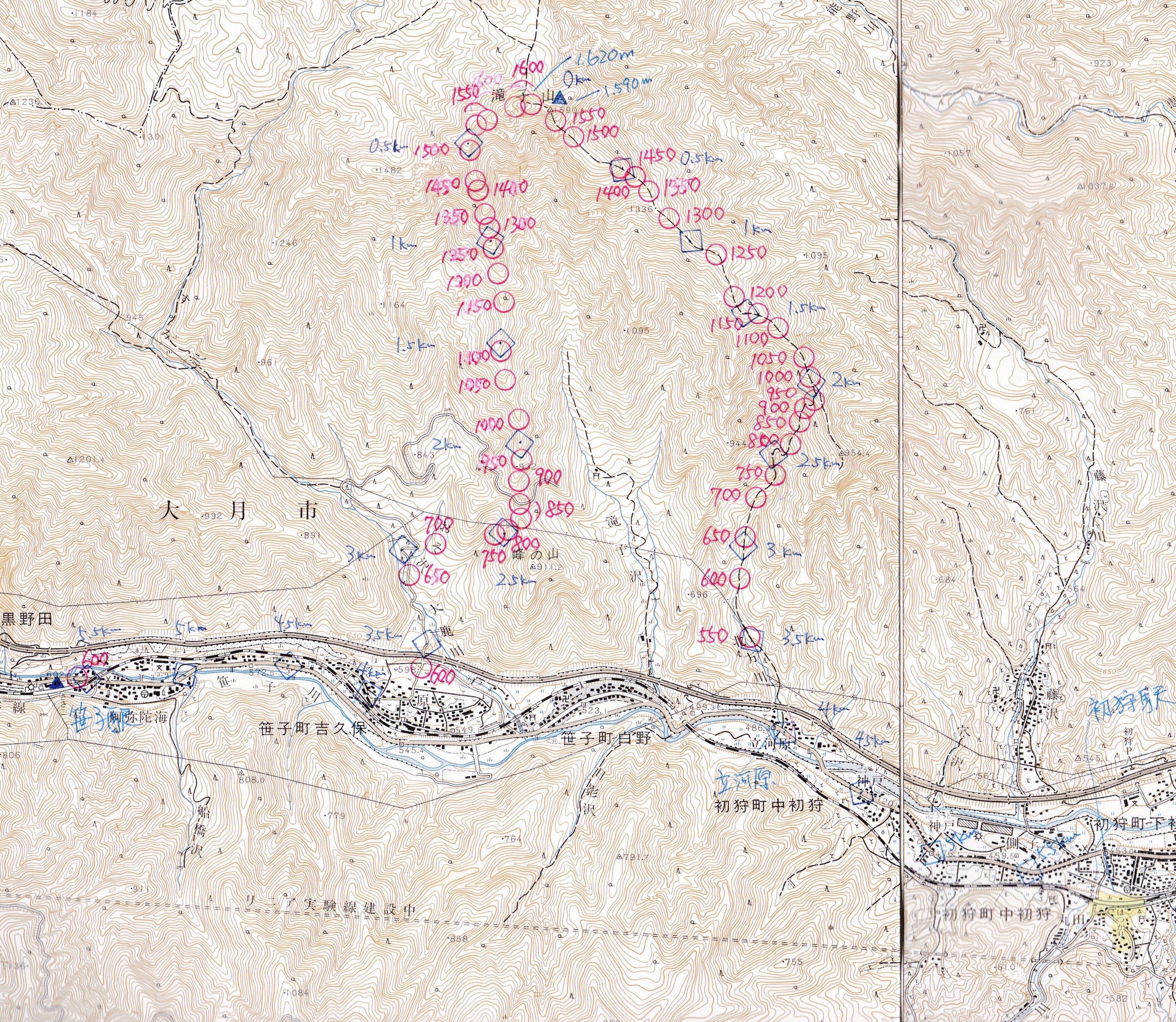 滝子山地図、map