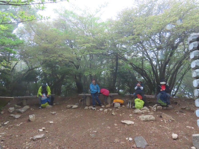 天城山。ほぼ15時、万三郎に到着。雨は降らずに天気はもってくれたが、だいぶ冷えてきた。