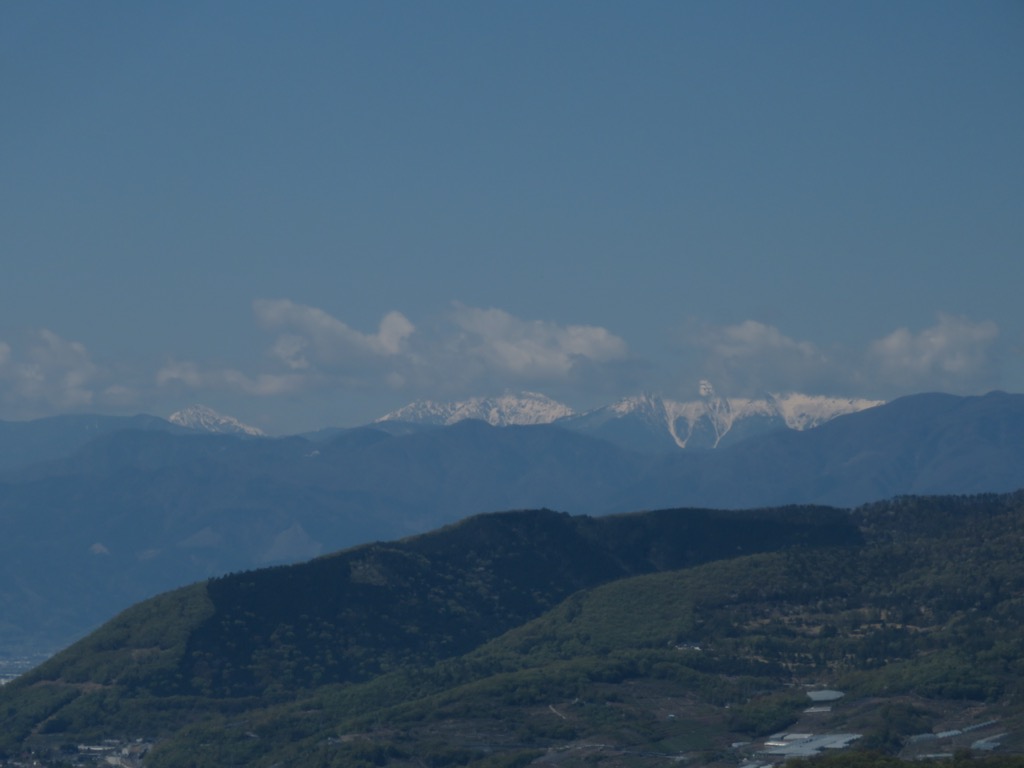 塩ノ山、山頂からの荒川岳、赤石岳、聖岳遠望