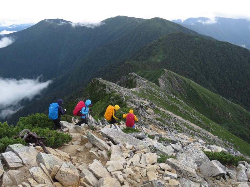 常念岳〜蝶ヶ岳、登山