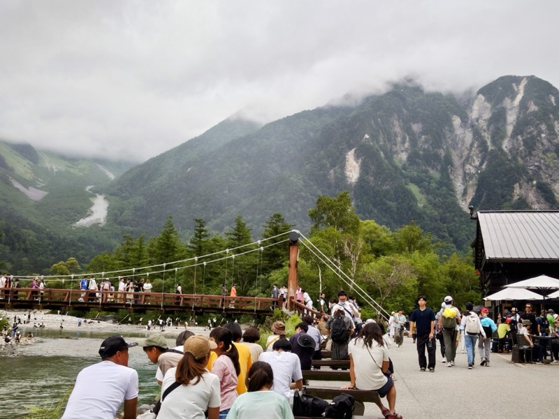 蝶ヶ岳、上高地右岸歩道