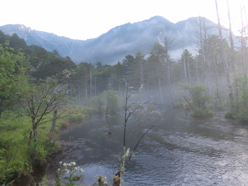 蝶ヶ岳、上高地右岸歩道