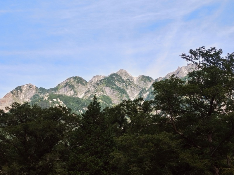 蝶ヶ岳、上高地右岸歩道