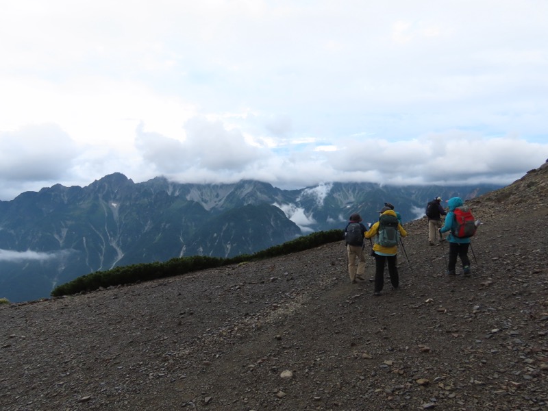 蝶ヶ岳、上高地右岸歩道