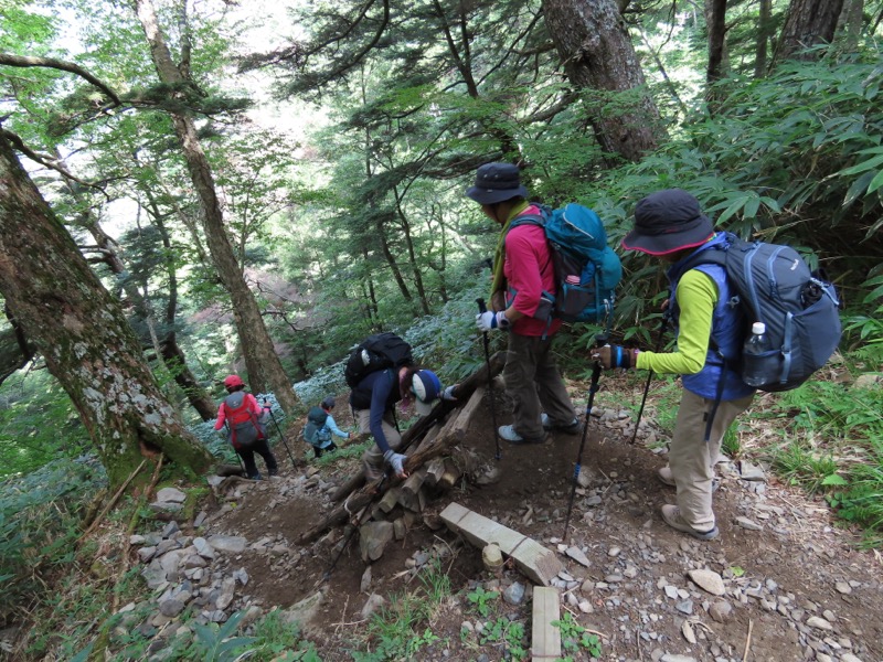 蝶ヶ岳、上高地右岸歩道