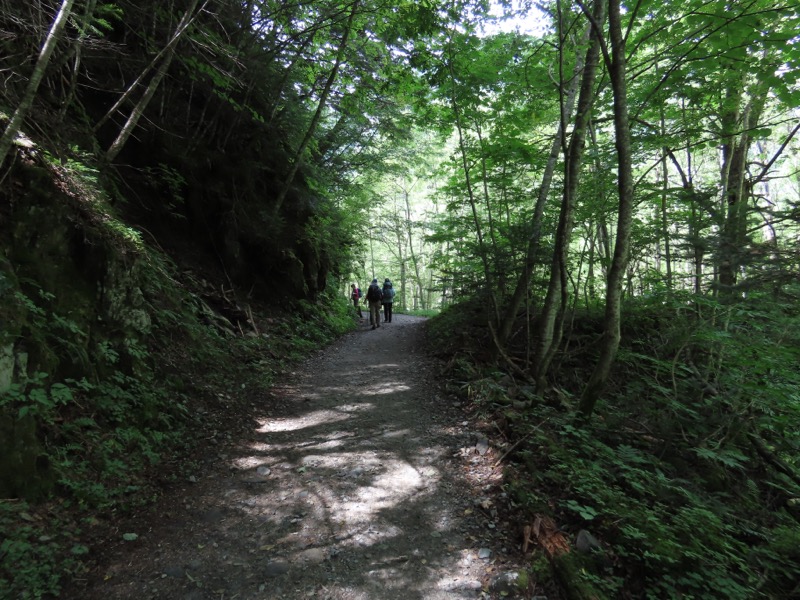 蝶ヶ岳、上高地右岸歩道