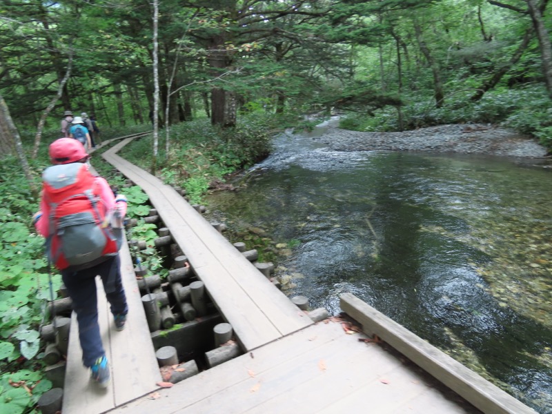 蝶ヶ岳、上高地右岸歩道