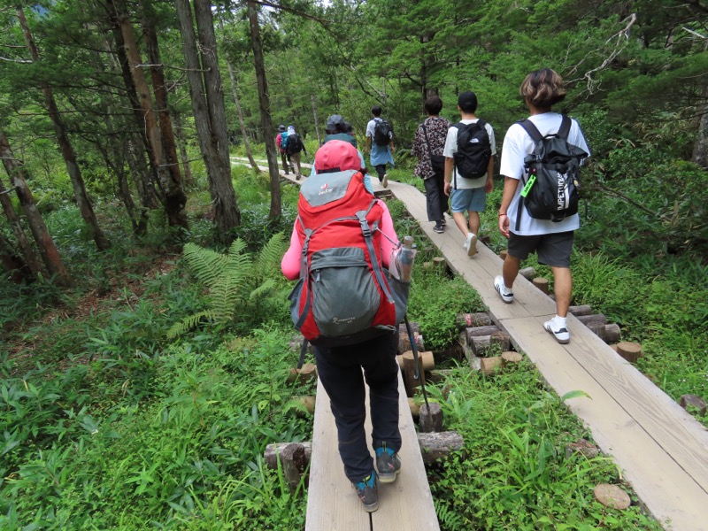 蝶ヶ岳、上高地右岸歩道