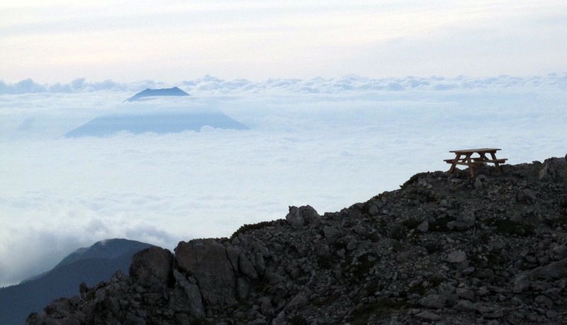 「赤石岳」の富士山