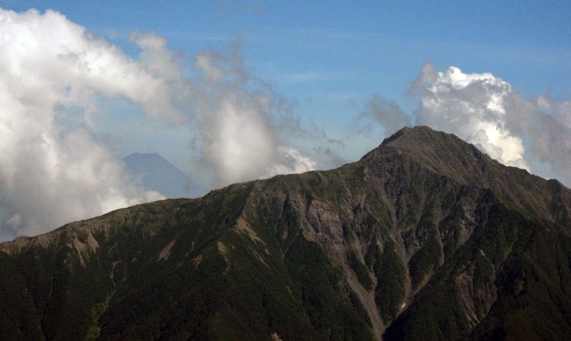 「仙丈ヶ岳」の富士山