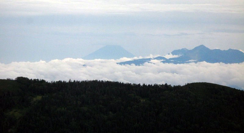 「蝶ヶ岳〜常念岳」の富士山