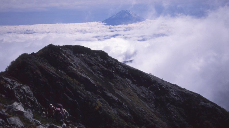 「赤石岳」の富士山